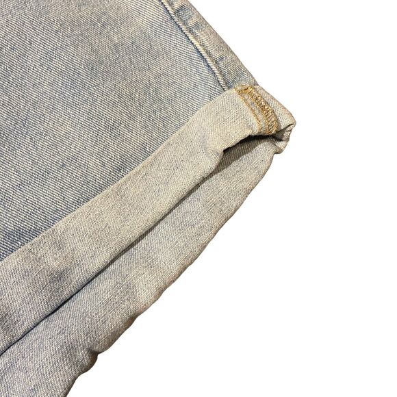 Forever 21 Size 29 Distressed High Rise Button Fly Cuffed Hem Denim Jean Shorts - Picture 9 of 16
